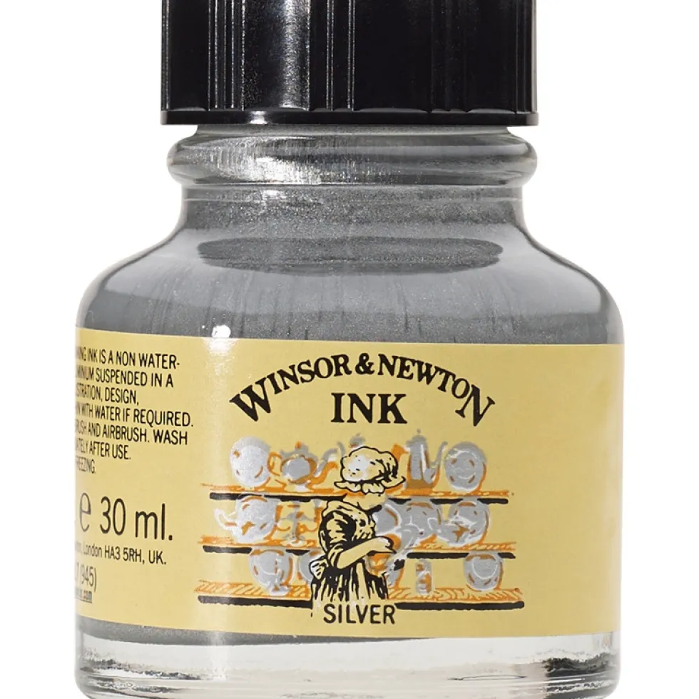 Tusz rysunkowy - Winsor & Newton - silver, 30 ml