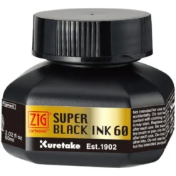 Tusz rysunkowy ZIG Cartoonist Super Black Ink - Kuretake - czarny, 60 ml
