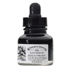 Tusz rysunkowy z zakraplaczem - Winsor & Newton - Black Indian, 30 ml