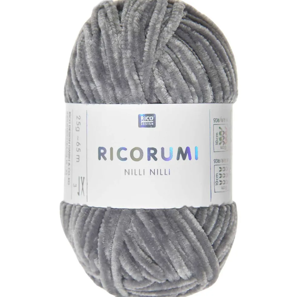 Włóczka szenilowa Ricorumi Nilli Nilli - Rico Design - Grey, 25 g