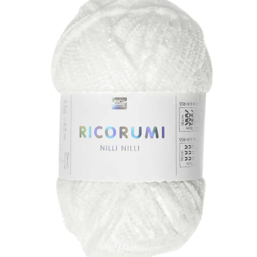 Włóczka szenilowa Ricorumi Nilli Nilli - Rico Design - White, 25 g