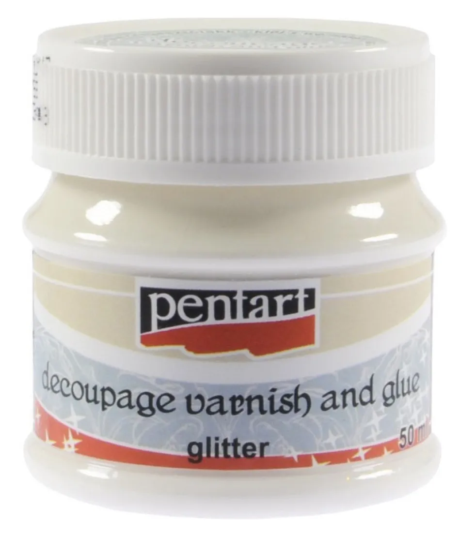 Werniks brokatowy z klejem do decoupage - Pentart - 50 ml