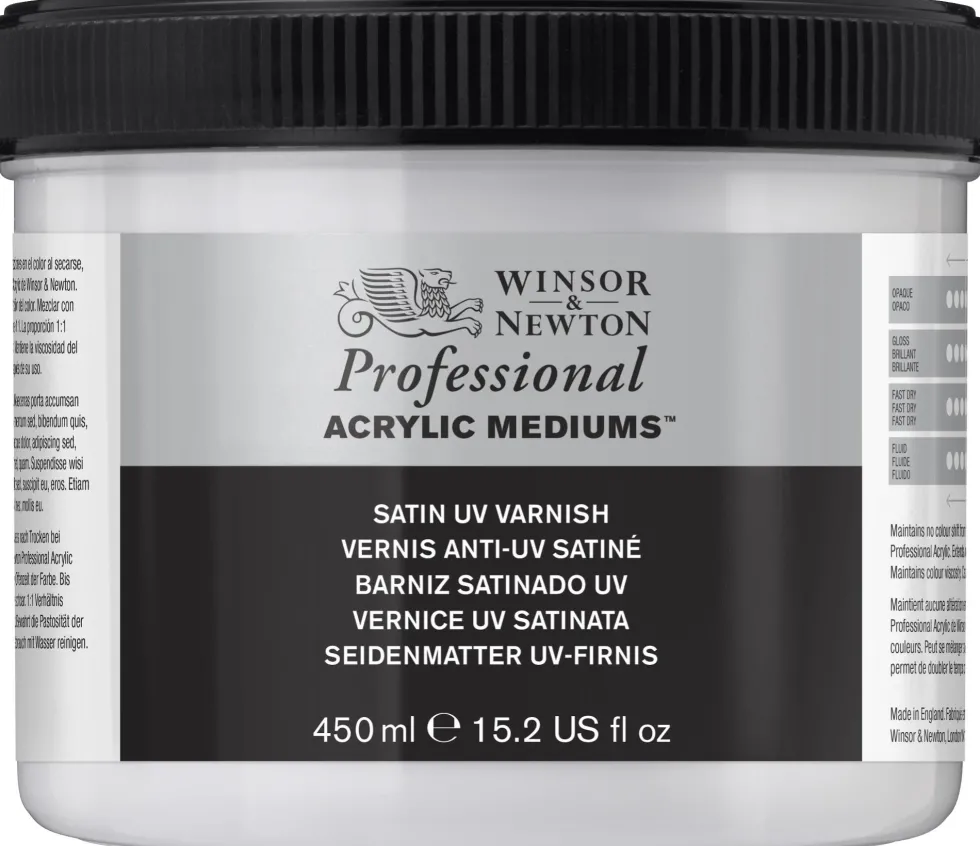 Werniks do farb akrylowych Professional - Winsor & Newton - satynowy, 450 ml