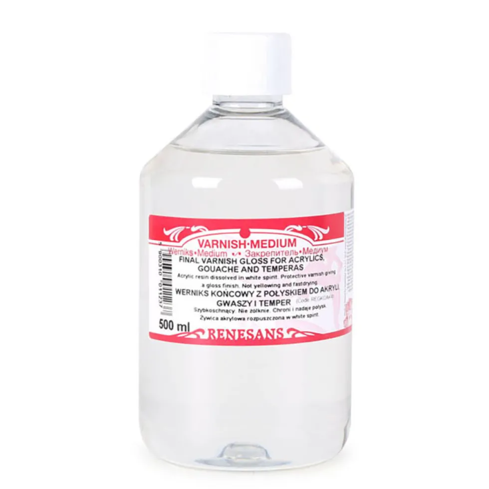 Werniks końcowy do akryli, gwaszu i temper - Renesans - połysk, 500 ml