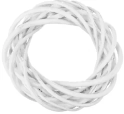 Wianek pleciony, wiklinowy, baza do stroików - biały, 15 cm
