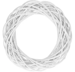 Wianek pleciony, wiklinowy, baza do stroików - biały, 20 cm