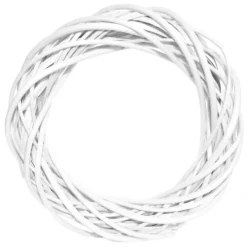 Wianek pleciony, wiklinowy, baza do stroików - biały, 25 cm