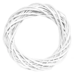 Wianek pleciony, wiklinowy, baza do stroików - biały, 15 cm