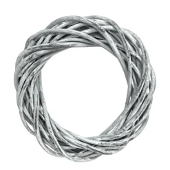 Wianek pleciony, wiklinowy, baza do stroików - szary, 30 cm