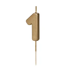 Świeczka urodzinowa cyferka 1 - złota, 4,5 cm