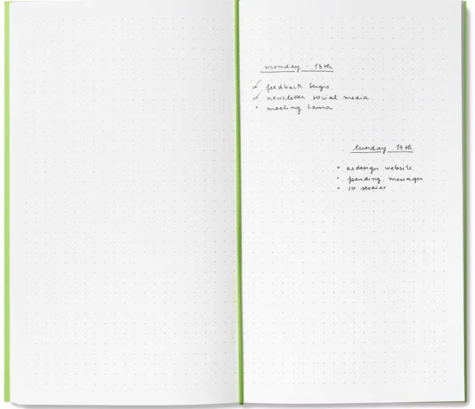 Wkład do notesu Log - mishmash - Dotted, Green, 12 x 22 cm, 64 strony