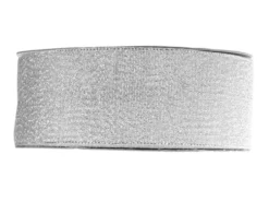 Wstążka brokatowa 38 mm - srebrna, 32 m