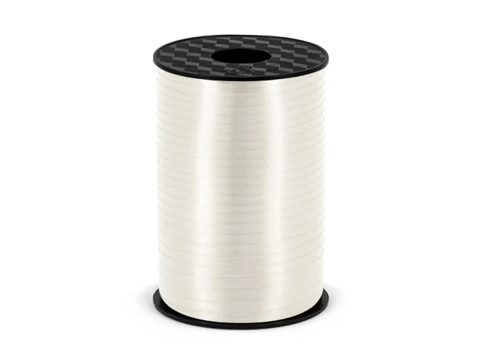 Wstążka plastikowa do balonów - biała, 5 mm x 225 m