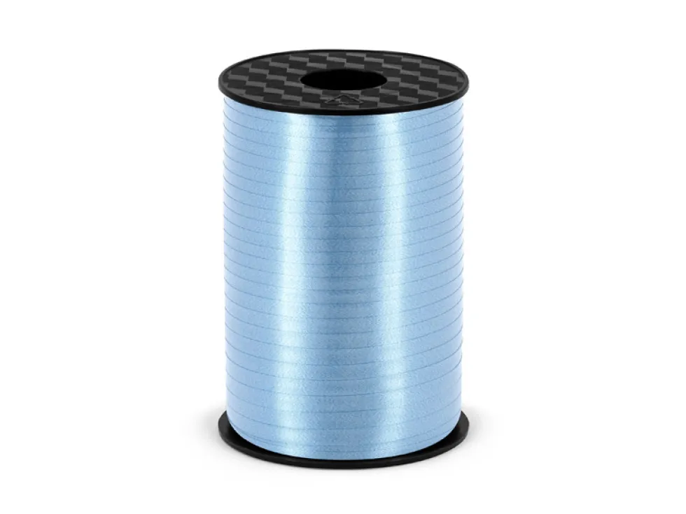 Wstążka plastikowa do balonów - błękitna, 5 mm x 225 m