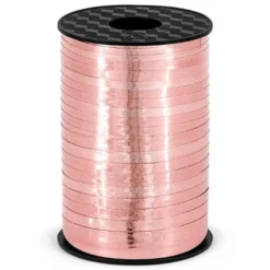 Wstążka plastikowa do balonów - różowe złoto, 5 mm x 225 m