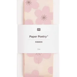 Wstążka taftowa Sakura - Paper Poetry - Powder, 38 mm x 3 m
