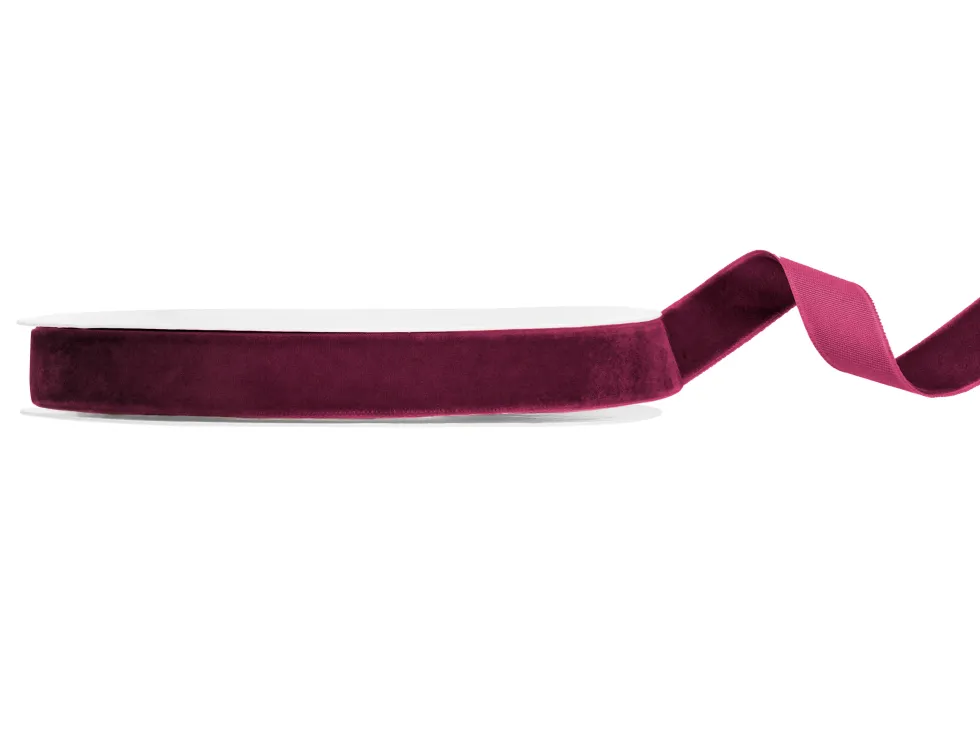 Wstążka welurowa - purpurowa, 1,5 cm x 10 m
