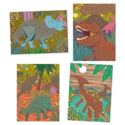 Wydrapywanka dla dzieci - Djeco - Dinozaury, 4 szt.