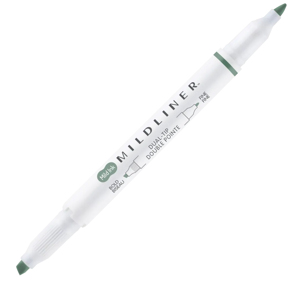 Zakreślacz dwustronny Mildliner - Zebra - Moss Green