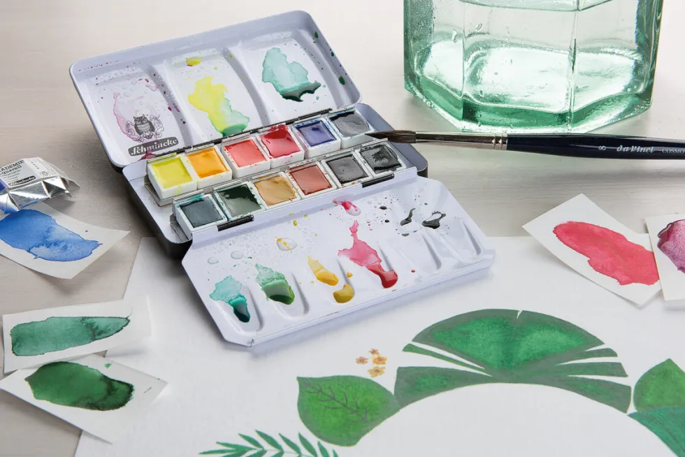 Zestaw akwareli Akademie Aquarell w półkostkach - Schmincke - 12 kolorów