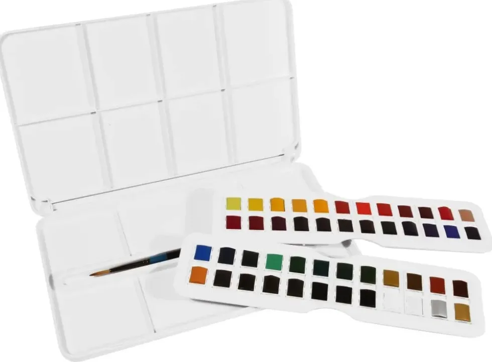 Zestaw akwareli Aquafine Studio w półkostkach - Daler Rowney - 48 szt.