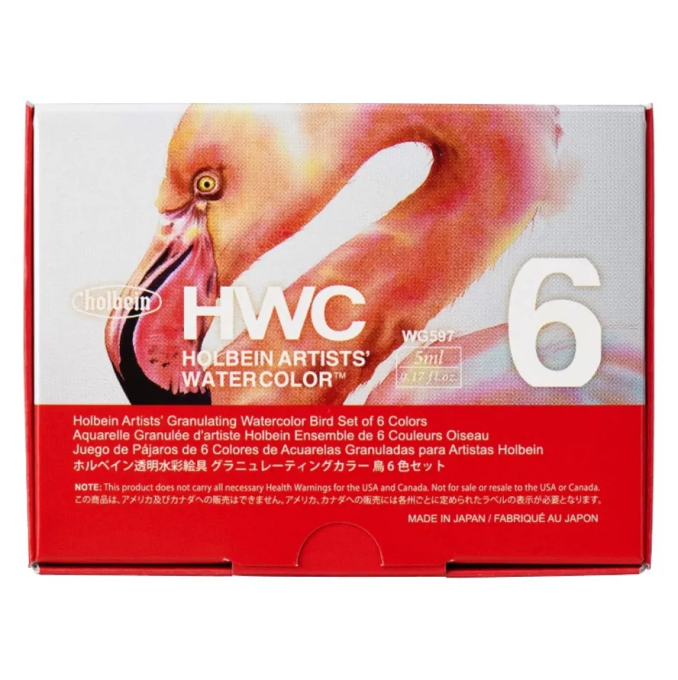 Zestaw akwareli Artists’ Watercolor Granulating Bird - Holbein - 6 x 5 ml