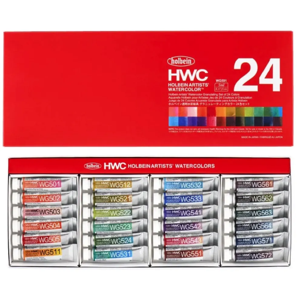Zestaw akwareli Artists’ Watercolor Granulating - Holbein - 24 x 5 ml