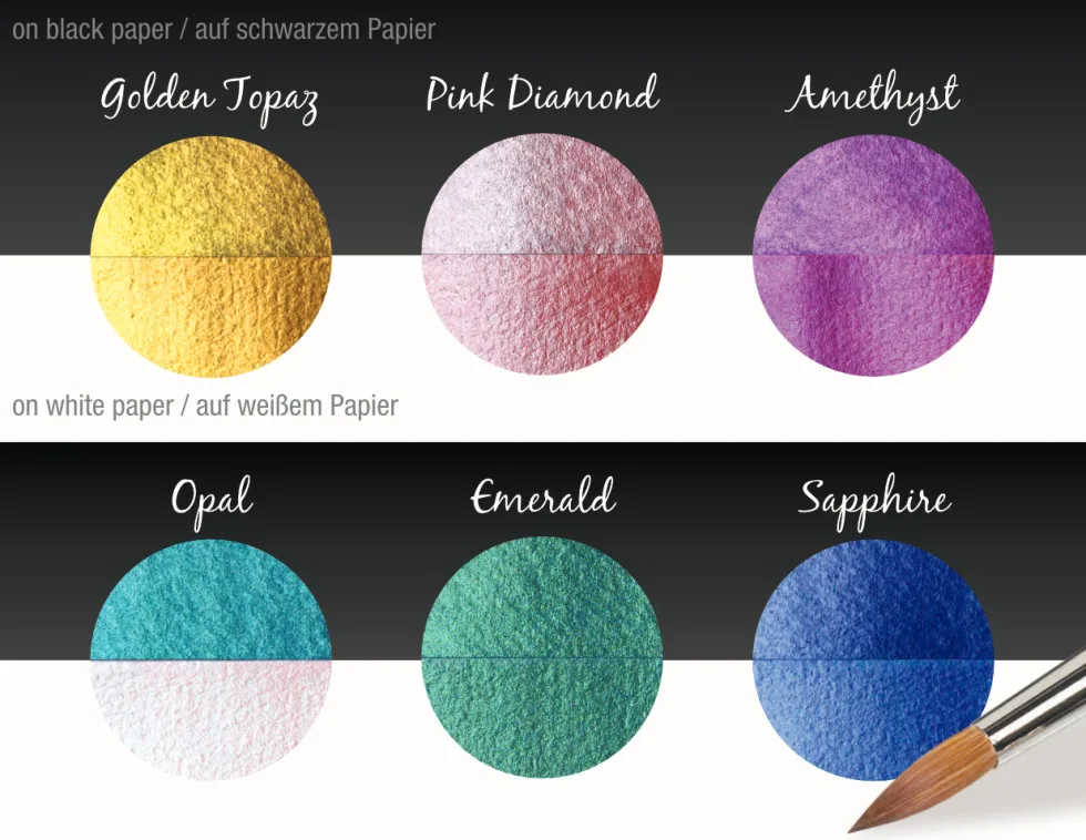 Zestaw akwareli, Bling - Coliro Pearl Colors - 6 kolorów