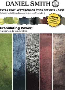 Zestaw akwareli Extra Fine Granulating Power w sztyfcie + Bonus - Daniel Smith - 5 szt.