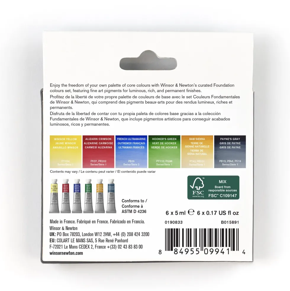 Zestaw akwareli Professional Foundation - Winsor & Newton - 6 x 5 ml