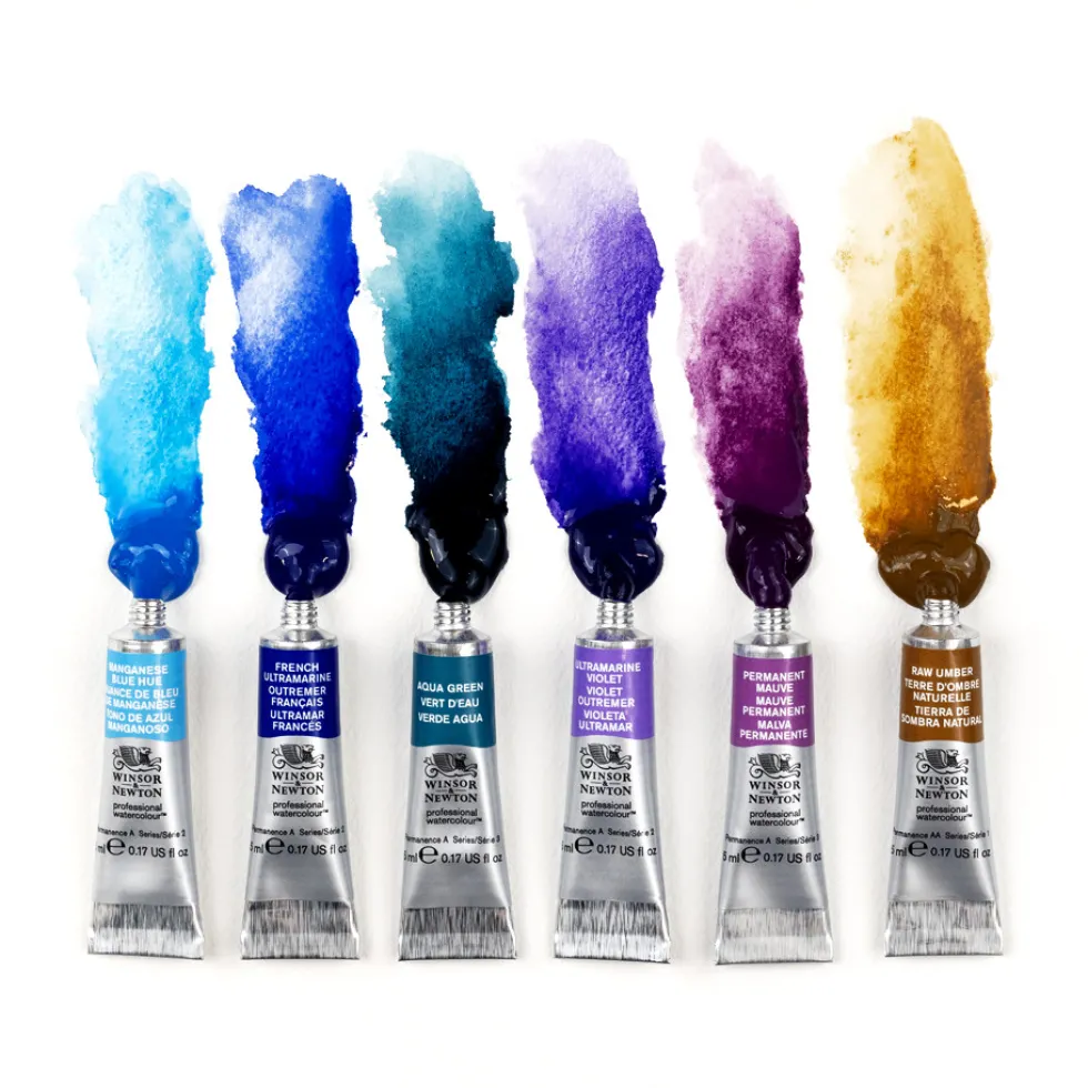 Zestaw akwareli Professional Granulating - Winsor & Newton - 6 x 5 ml