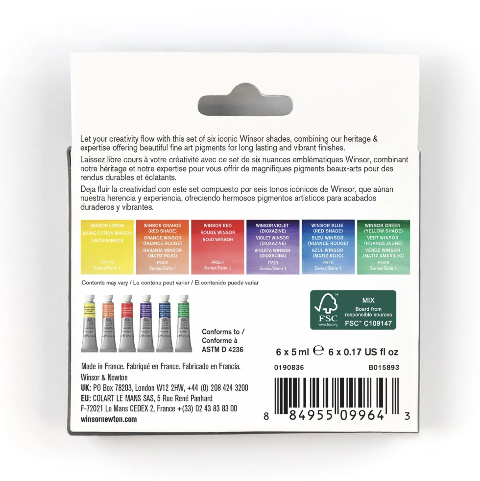 Zestaw akwareli Professional Winsor - Winsor & Newton - 6 x 5 ml
