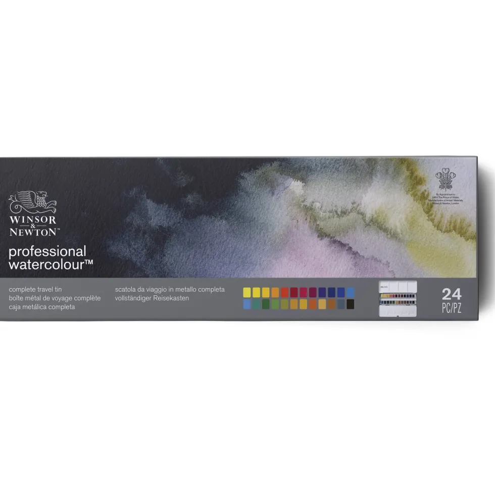 Zestaw akwareli Professional w półkostkach - Winsor & Newton - 24 szt.