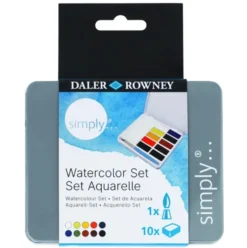 Zestaw akwareli Simply w półkostkach - Daler Rowney - 10 szt.