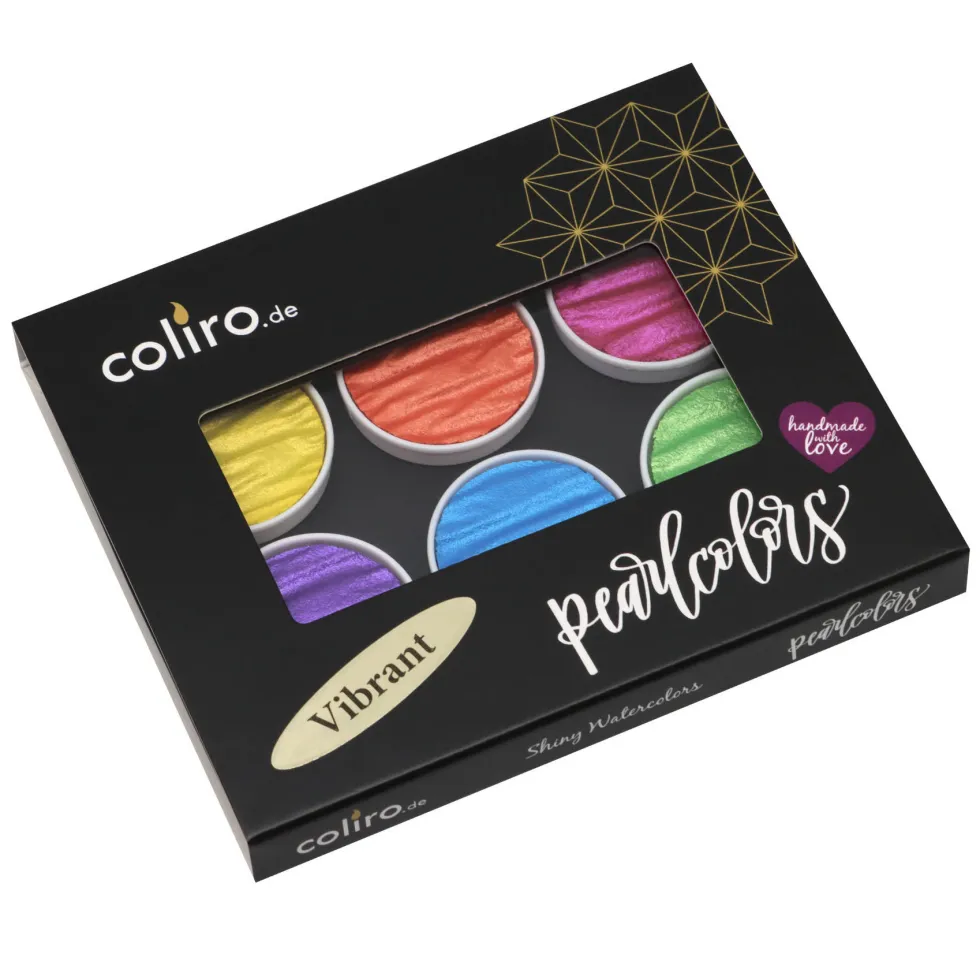 Zestaw akwareli, Vibrant - Coliro Pearl Colors - 6 kolorów