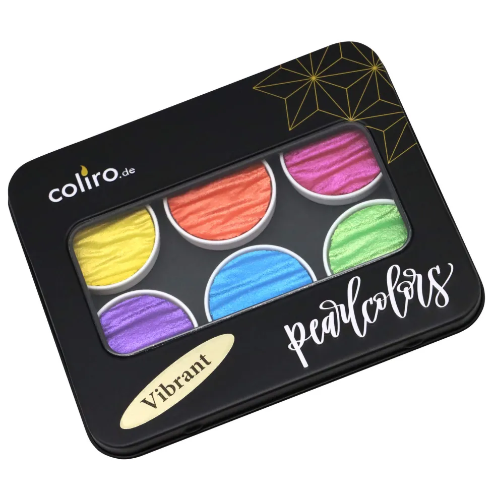 Zestaw akwareli, Vibrant - Coliro Pearl Colors - 6 kolorów
