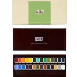 Zestaw akwareli w kostce Shin-Gansai - Holbein - 28 szt.