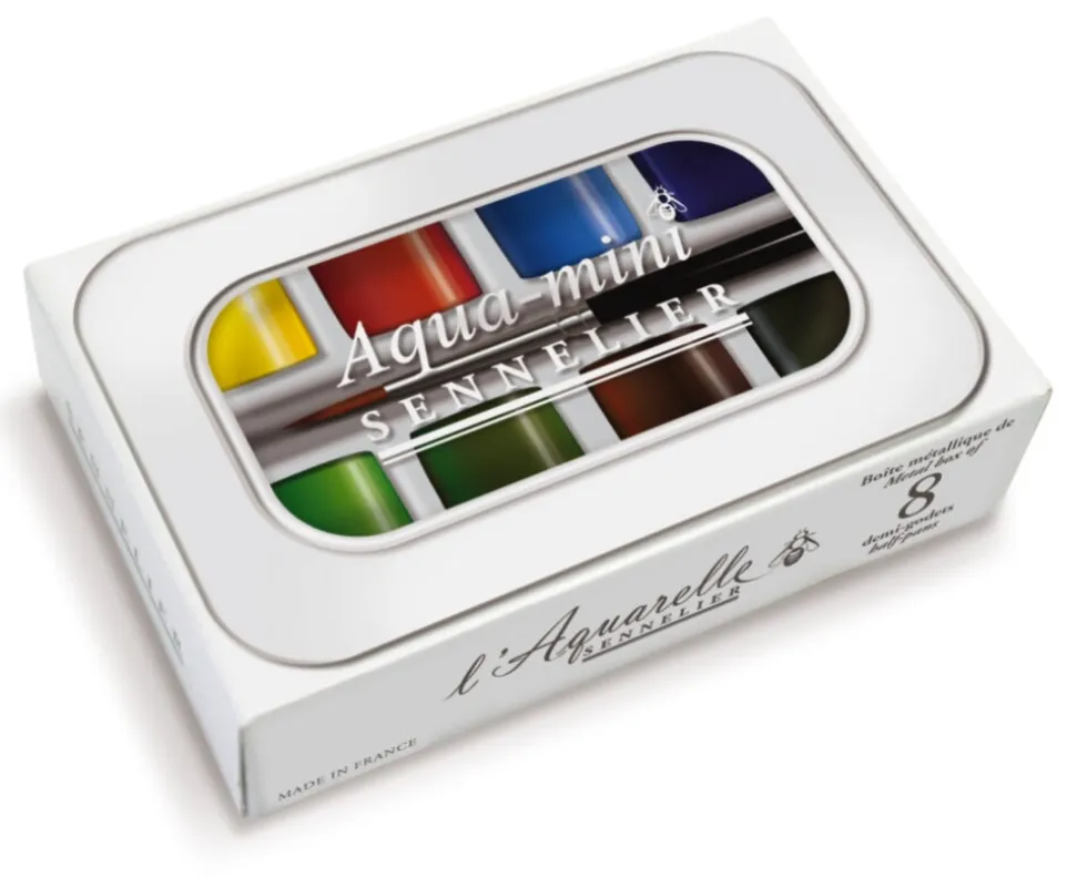 Zestaw akwareli w półkostkach l'Aquarelle Aqua-mini - Sennelier - 8 szt.