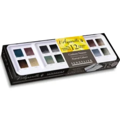 Zestaw akwareli w półkostkach l'Aquarelle Neutral - Sennelier - 12 szt.