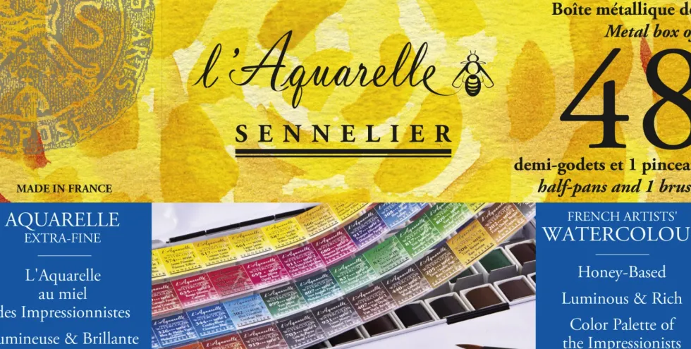 Zestaw akwareli w półkostkach l'Aquarelle - Sennelier - 48 szt.