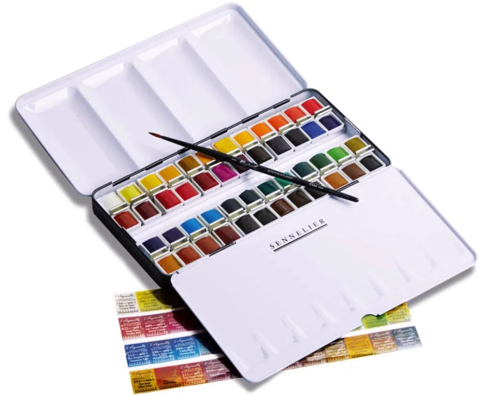 Zestaw akwareli w półkostkach l'Aquarelle - Sennelier - 48 szt.