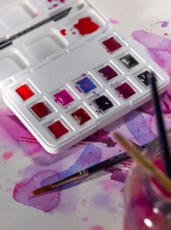 Zestaw akwareli w półkostkach Pocket Box Pinks & Violets - Van Gogh - 12 kolorów