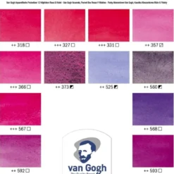 Zestaw akwareli w półkostkach Pocket Box Pinks & Violets - Van Gogh - 12 kolorów