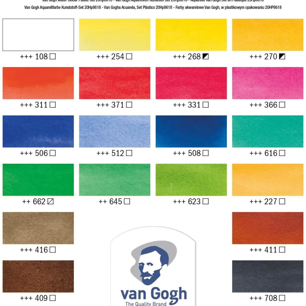 Zestaw akwareli w półkostkach - Van Gogh - 20 kolorów