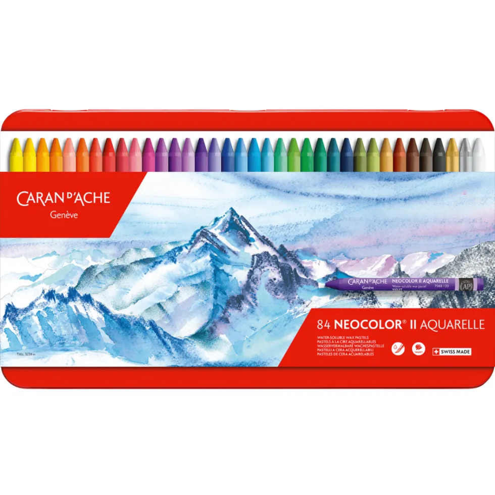 Zestaw akwarelowych pasteli Neocolor II - Caran d'Ache - 84 kolory
