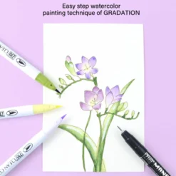 Zestaw akwarelowy Watercolor Flowers, Gradation - Kuretake - 11 szt.