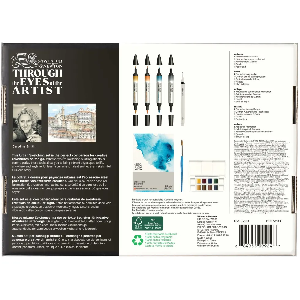 Zestaw artystyczny Mixed Media Urban Sketching - Winsor & Newton - 16 pcs