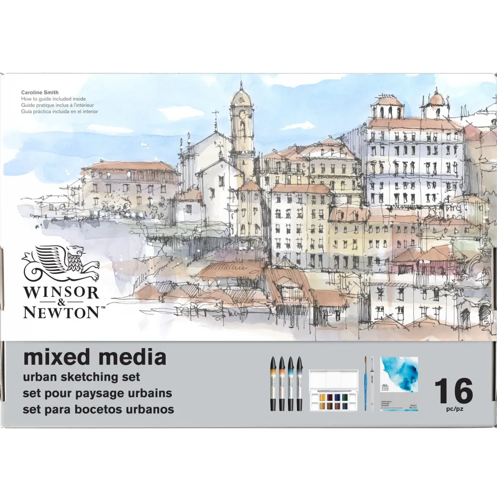 Zestaw artystyczny Mixed Media Urban Sketching - Winsor & Newton - 16 pcs