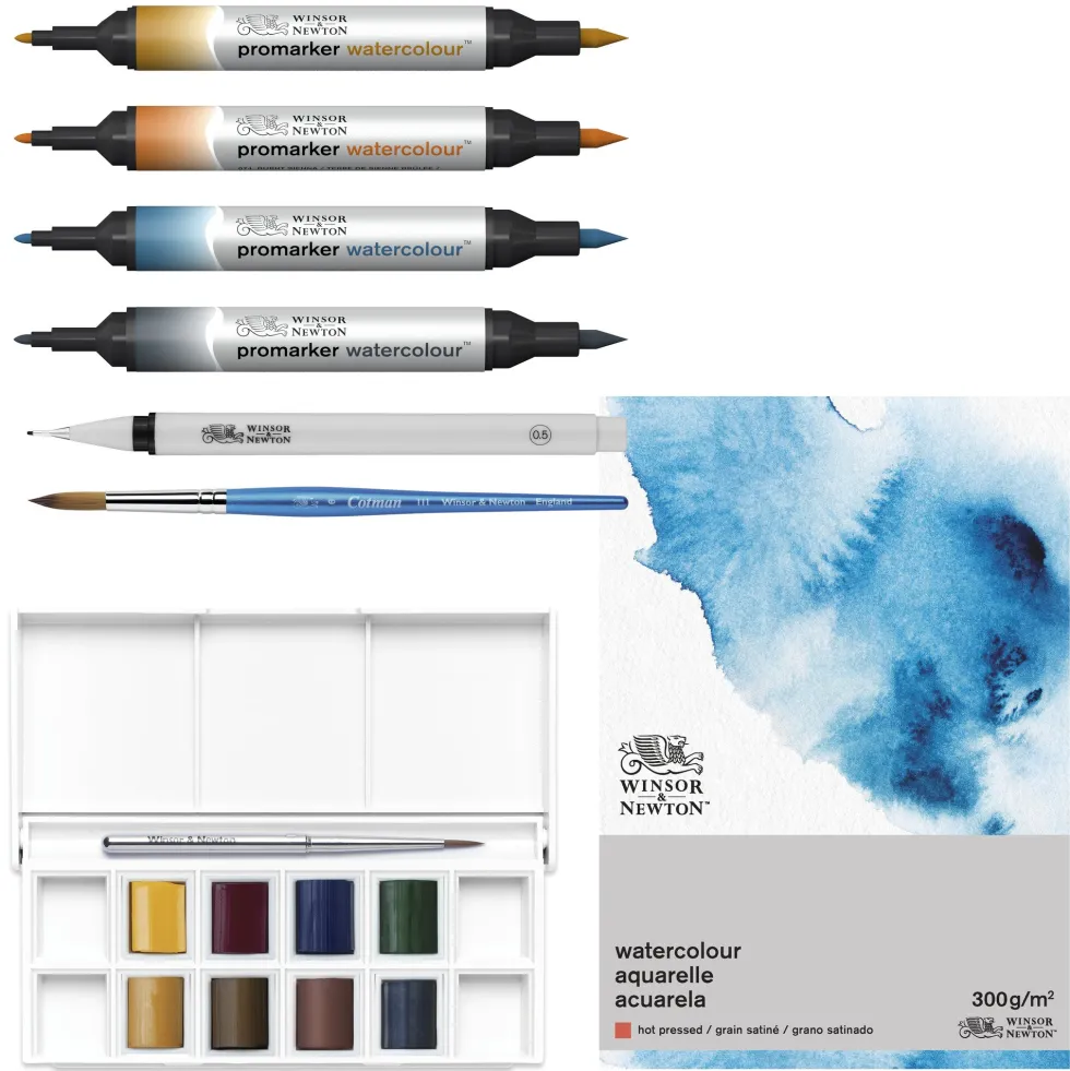 Zestaw artystyczny Mixed Media Urban Sketching - Winsor & Newton - 16 pcs
