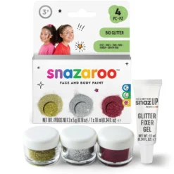 Zestaw brokatów do twarzy i ciała Fine - Snazaroo - 3 kolory x 5 g